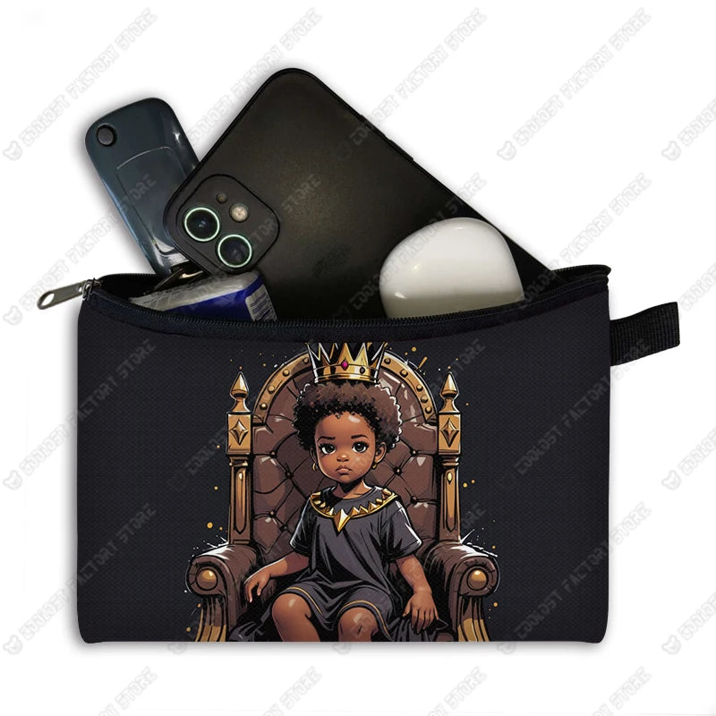 Genius Black Girl Cosmetic Case Musicians Astronauts Nurses Makeup Bags Lipstick Phone Napkin Storage Pouch Women Toiletries Bag