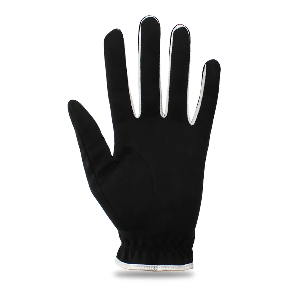 Pack 1 Pcs Men's Golf Glove Left/Right Hand Micro Soft Fiber Breathable Non-Slip Golf Gloves Men Color Black