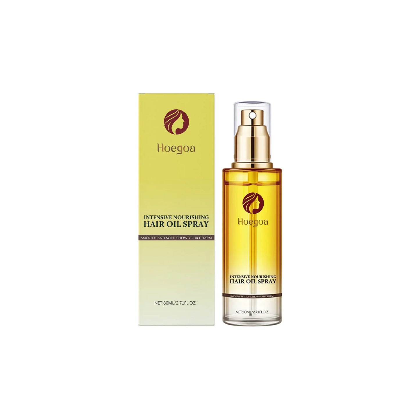 Hoegoa 80ml Nourishing Hair Care Essential Oil spray Soften and Nourish Hair, Moisturize, Improve Dry Scalding Dyeing Care spray