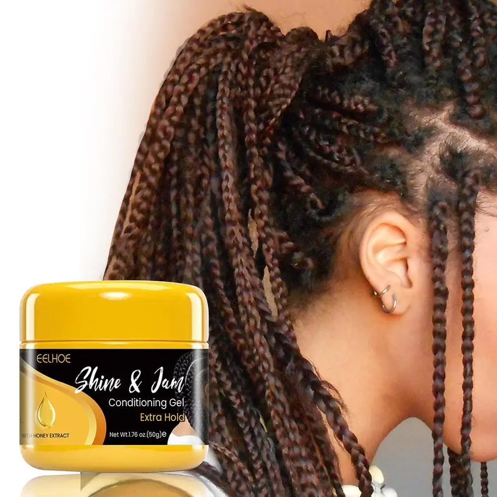 50g Hair Braiding Gel Styling Control Smooth Long Lasting Styling Braiding Gel Tames Frizz Edges Hair Gel Twist Styling Wax