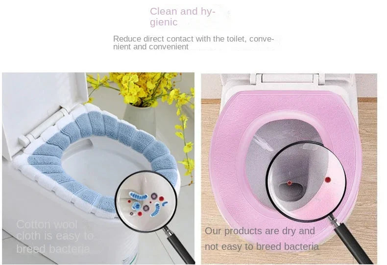 Waterpoof Soft Toilet Seat Cover Bathroom Washable Closestool Mat Pad Cushion O-shape Toilet seat Bidet Toilet Cover Accessories