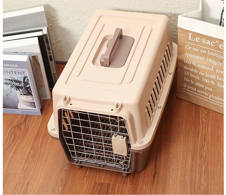 Outdoor Large Plastic Cat CageLarge Airline Pet CageCat Shipping Box Portable Pet Supplies
