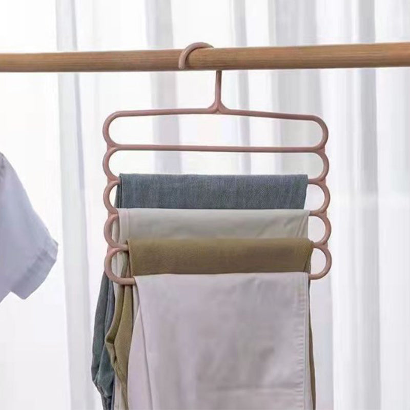 Clothes Hangers Trousers Hangers Holders Closet Storage Organizers 5 Layers Pants Towel Scarfs Racks Storage Organization