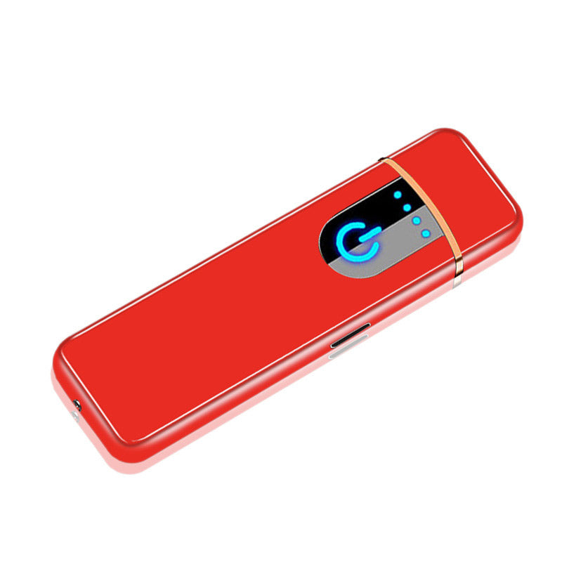 Slim USB Electric Lighter Rechargeable Touch Windproof Cigarette Accessories Electric Lighter Portable Cigarette Lighter