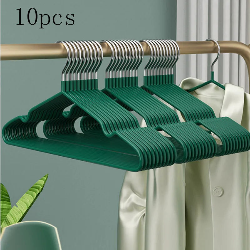 10pcs Non-Slip Coated Metal Suit Coat Hangers Heavy Duty Clothes Hangers Metal Shirt Jacket Hanger with Round Notches for Dress