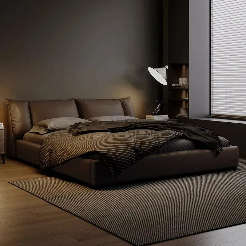 Luxury Modern Bed Sofa Frame Floor Sleeping Platform Bedroom Massage Bed Leather Safe Letto Matrimoniale Lounge Suite Furniture