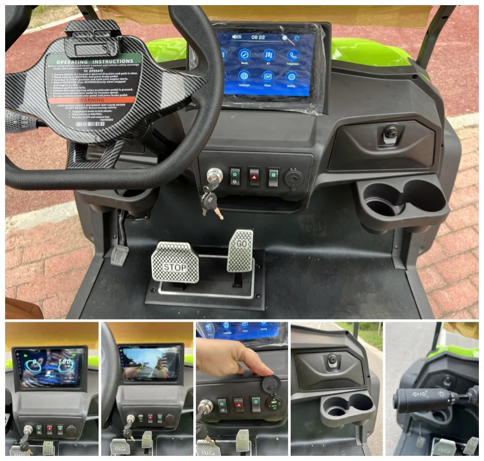 China New 4+2 6 Seat Electric Car Low Speed Electric Off-Road Vehicle Folding Seat Electric Golf Cart With 60V 72V Battery