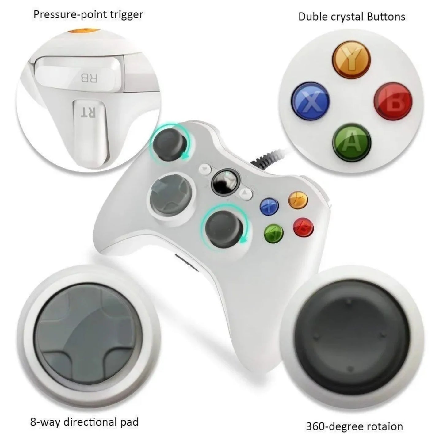 GAMROMBO Game Controller For Xbox 360/Slim/Windows7/8/10 Gamepad Wired/Wireless Controle Joystick Dual Vibration Gaming  Rocker