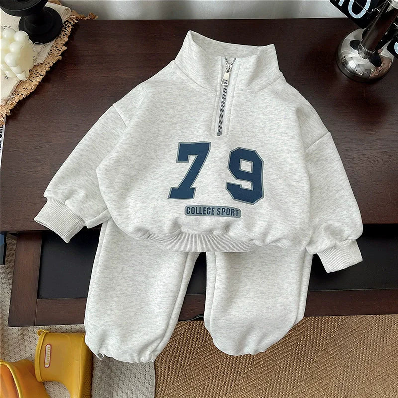 Boys Girls Sweatshirt Sets Spring Autumn Children Clothes Suit Baby Long-Sleeved Sweater Sweatpants 2Pcs New Kids Casual Outfits