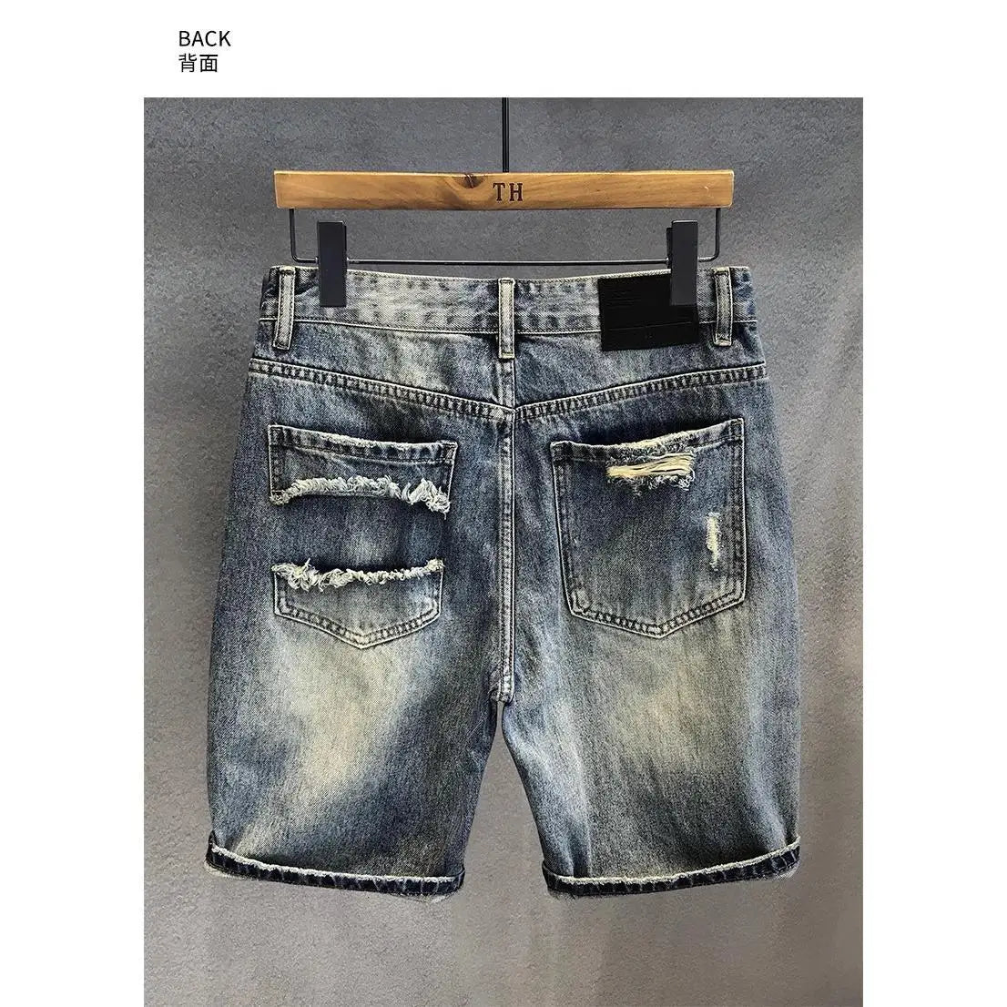 Summer 2025 Trend Ripped Denim Shorts Boys Handsome Retro Casual Five-point Pants Korean Trendy Mens Denim Short Jeans for Men