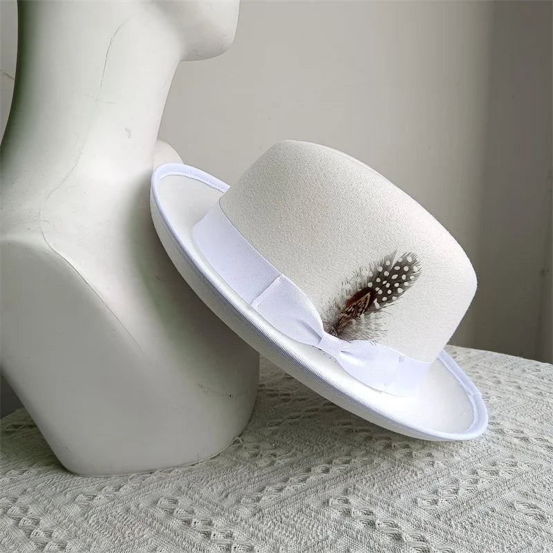 Green Retro Men's Spring Hat Unisex Men's Bow Women's Curved Brim Wide Brim Sun Hat Straw Hat Beach Hat sombrero hombre