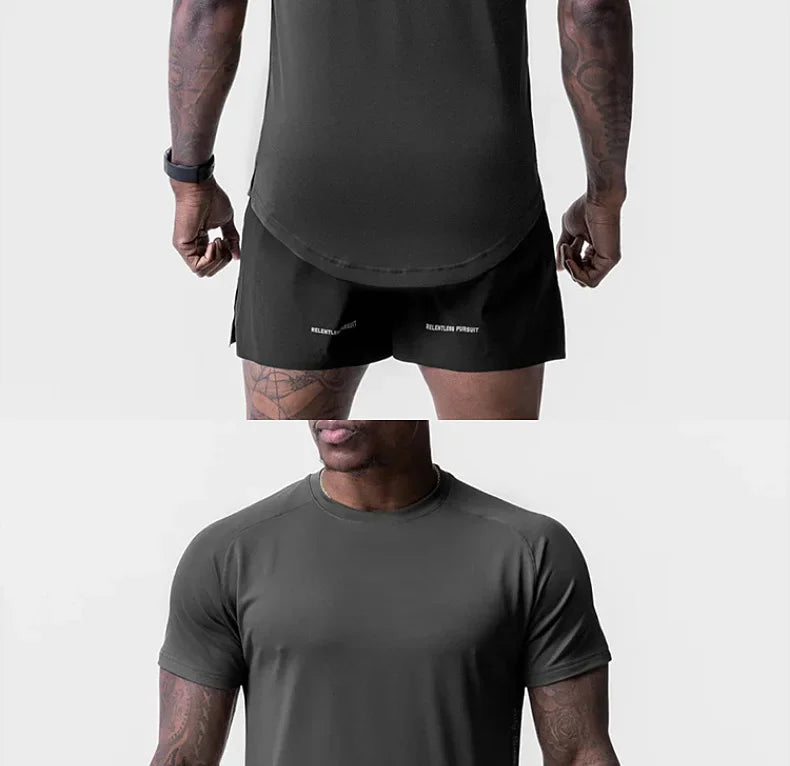 Men's Quick Dry Fitness T-Shirt Gym Running Sportswear Summer Breathable Workout Tee Bodybuilding Muscle Shirt Casual Activewear