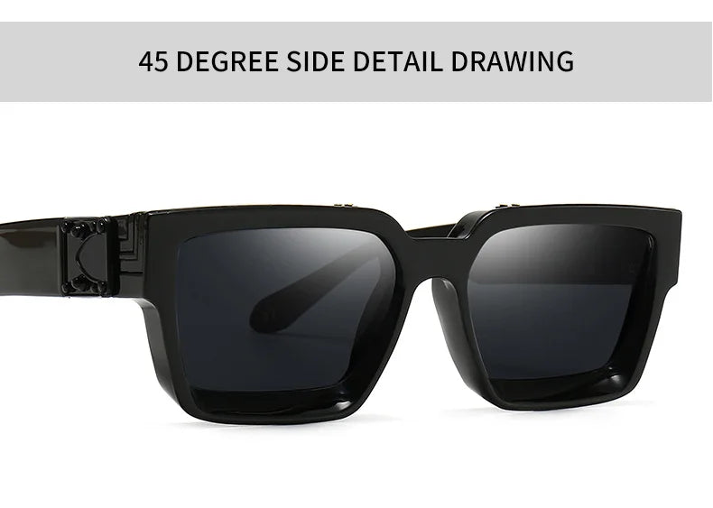 2024 Brand Rectangle Sunglasses Women Men Shades Retro Square Black Sun Glasses Eyewear Trendy Punk Eyeglasses For Male UV400