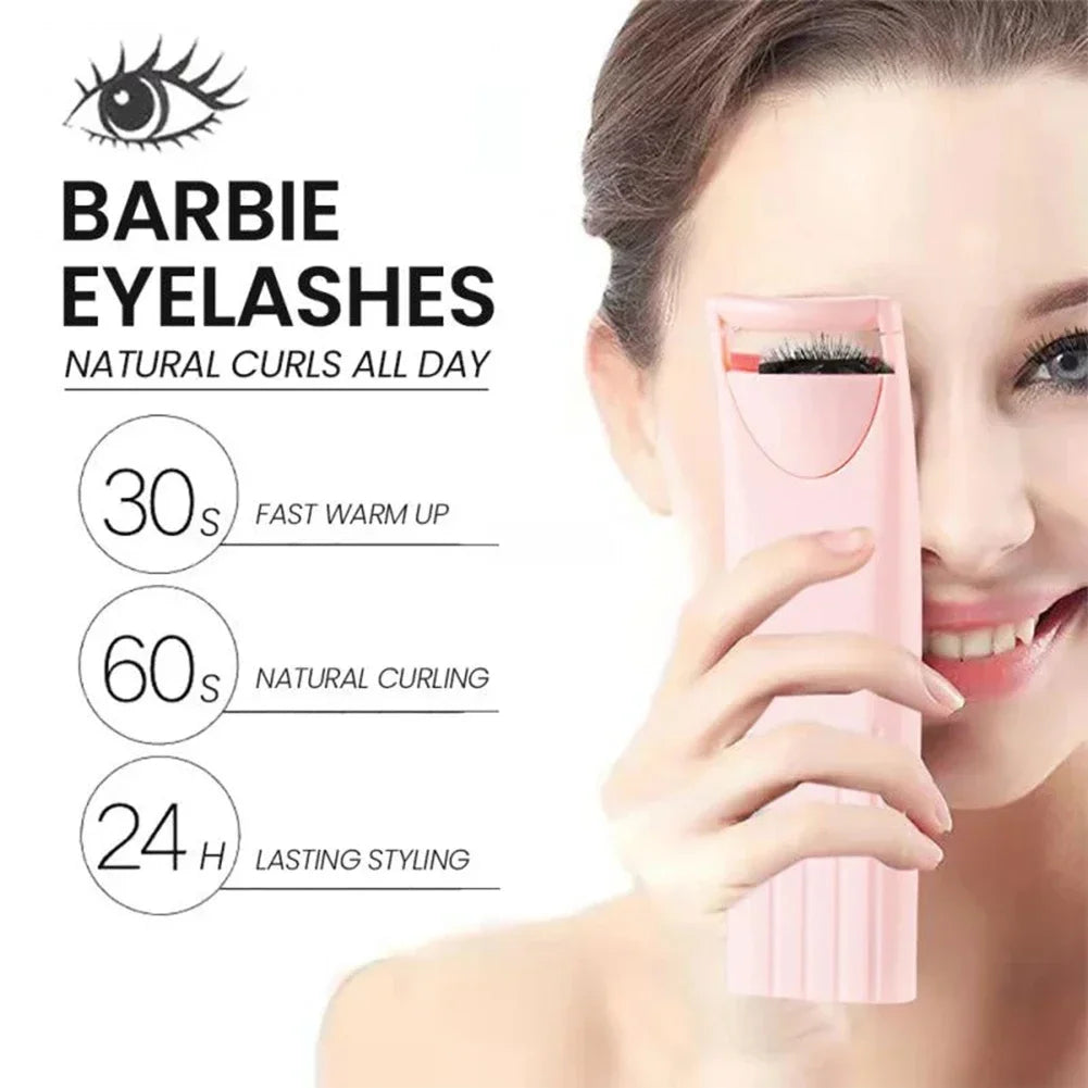 Portable Heated Eyelashes Curling Tool, Natural Fake Eye Lash, Beauty Supplies, USB, 3 Temperature Mode