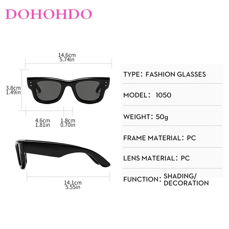 Fashion Vintage Square Rice Nail Women's Sunglasses Classic Punk Men Sunglass Outdoor Driving Travel Eyewear Female UV400 Lentes