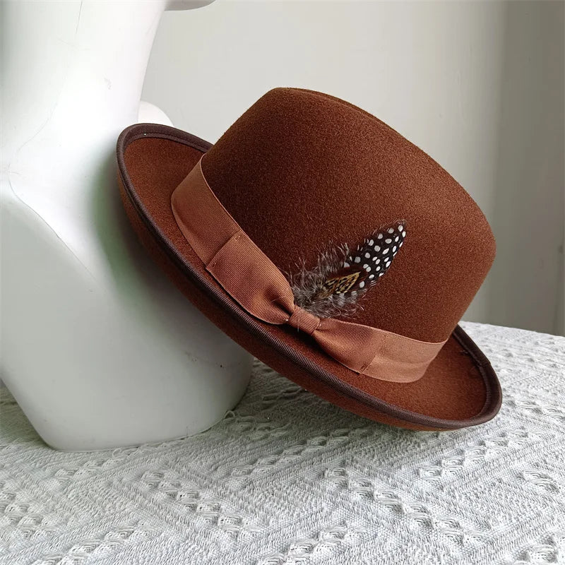 Green Retro Men's Spring Hat Unisex Men's Bow Women's Curved Brim Wide Brim Sun Hat Straw Hat Beach Hat sombrero hombre