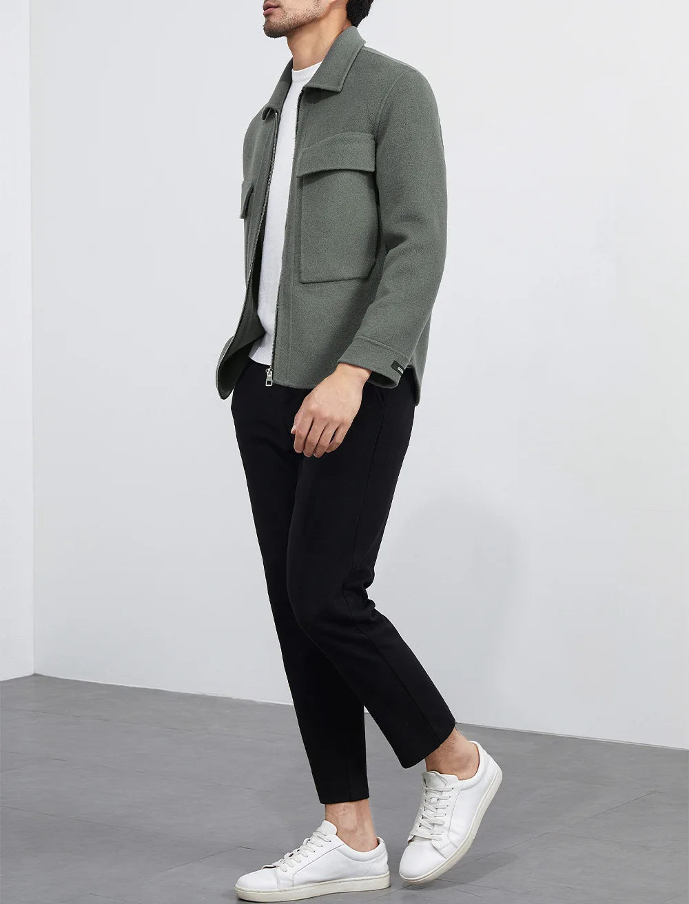DAVIDSHAO Top Quality EU US Size Luxury Casual Wear Men Wool Coat Jacket Autumn Winter New Style Turn-Down Collar Vintage Coat