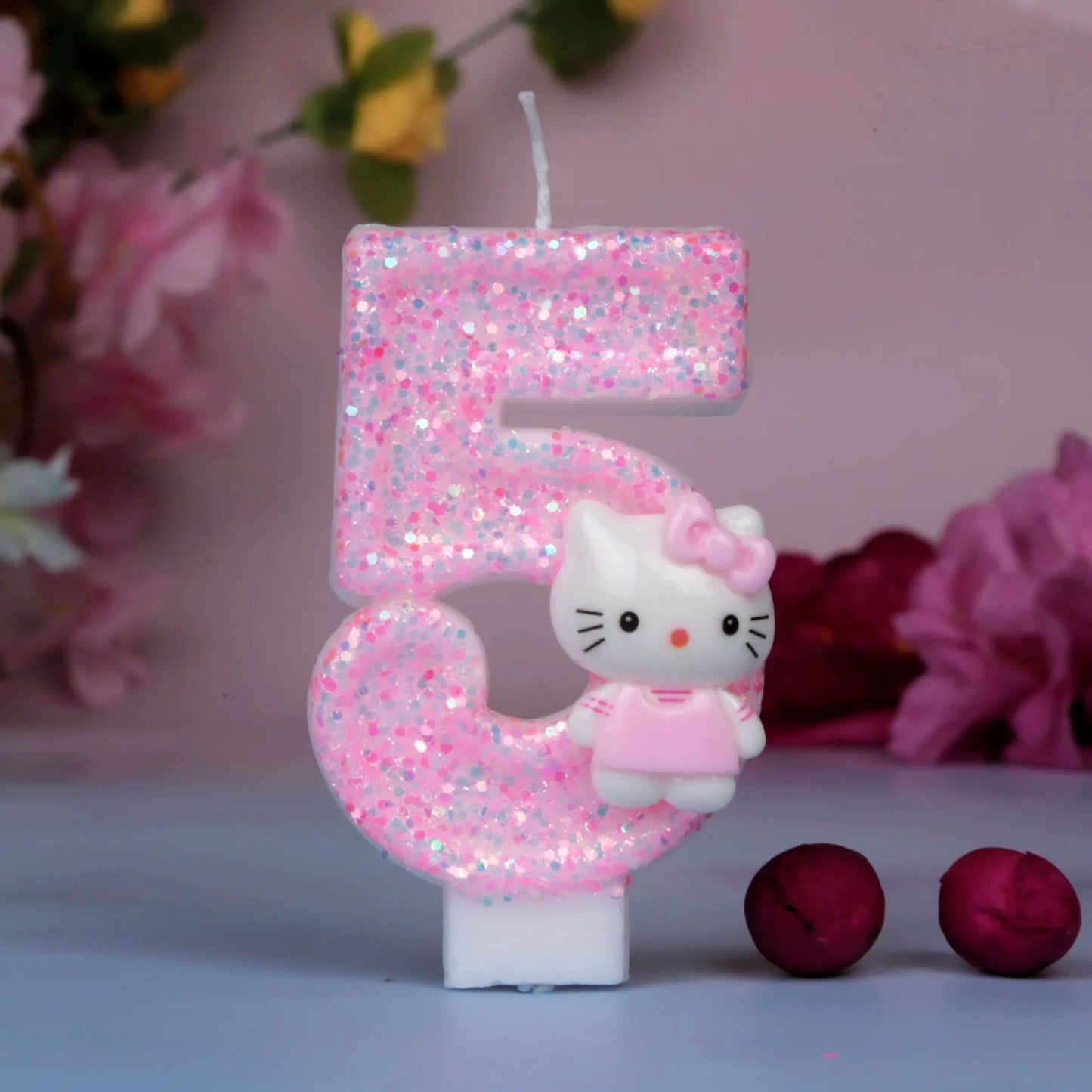 Kawaii Sanrio Hello Kitty 0-9 Digital Candles Creative Cartoon Pattern Party Decoration Supplies Birthday Cake Accessories Gift