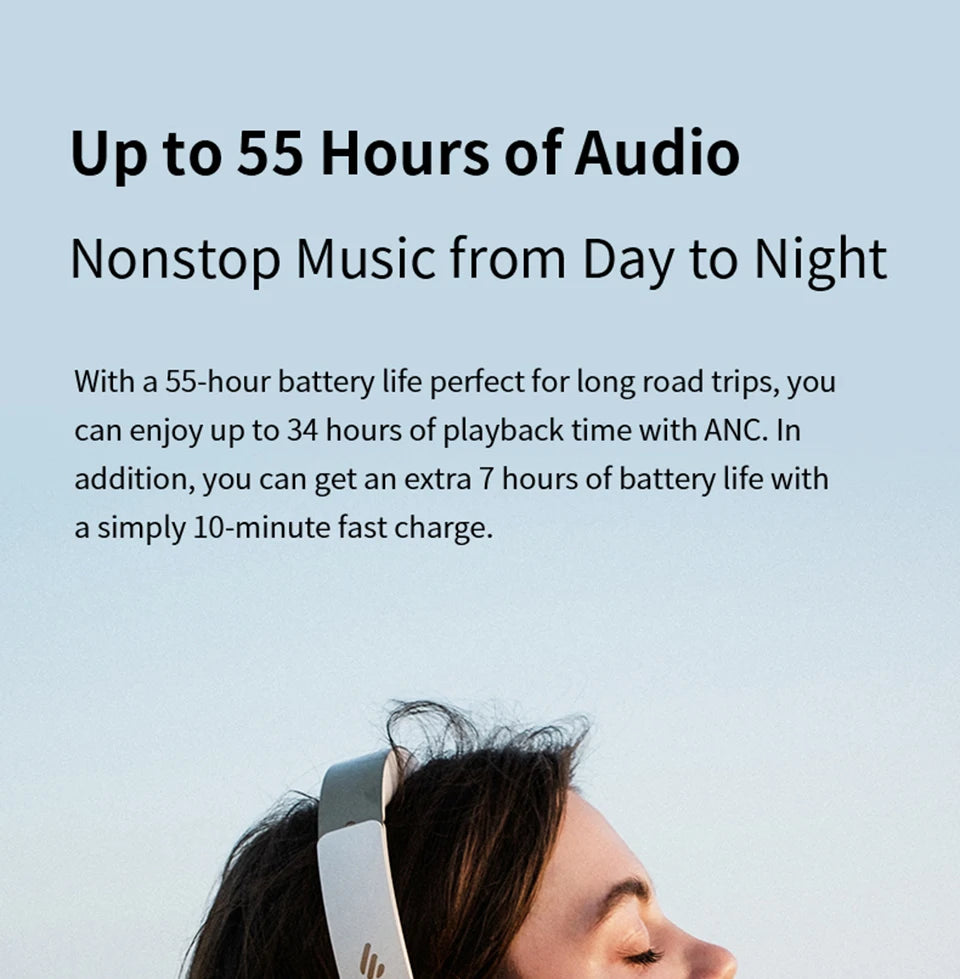Edifier WH950NB Active Noise Cancelling Wireless Headphones Hi-Res Wireless Audio Dual Device Connection Bluetooth 5.3 Headset
