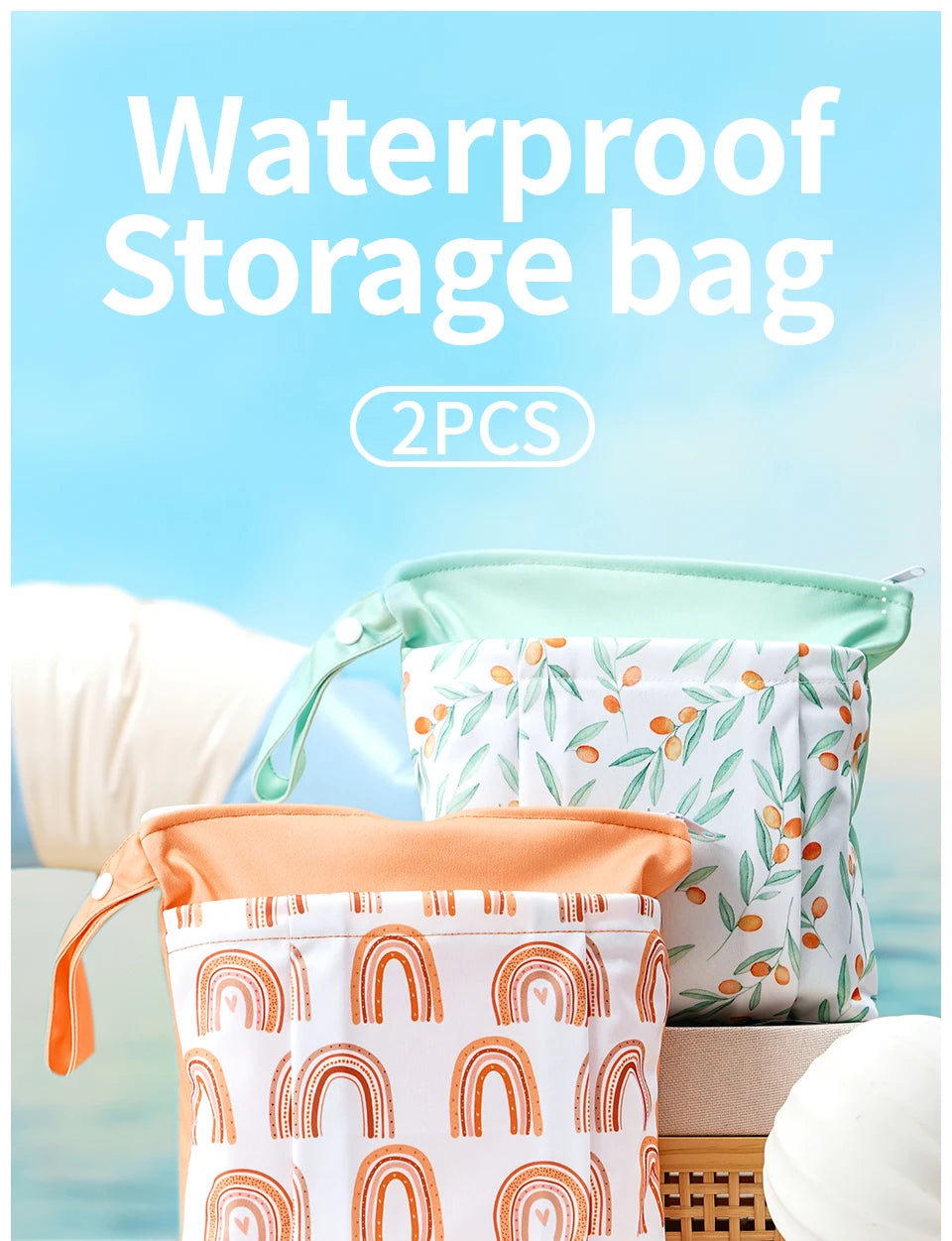 Elinfant Applicable to 14+ Age Group-2PCS Wet Dry Bag,Storage Bag For Gym,Beach,Pool,Laundry Nappy Bag,Diaper Bags