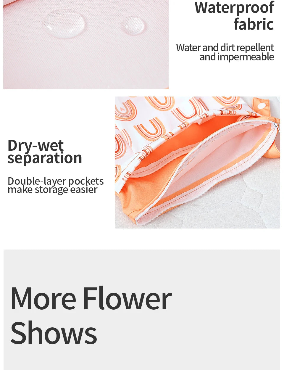Elinfant Applicable to 14+ Age Group-2PCS Wet Dry Bag,Storage Bag For Gym,Beach,Pool,Laundry Nappy Bag,Diaper Bags
