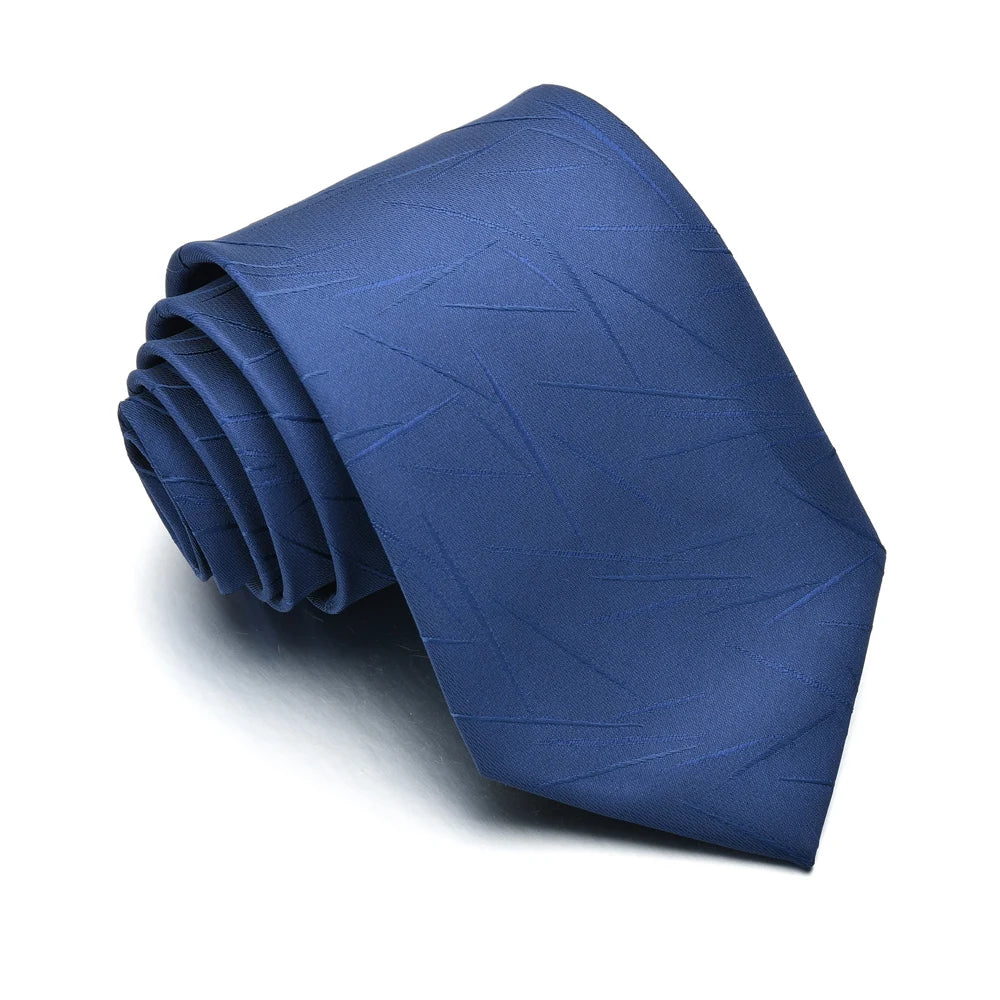 Tie for Men Slim Solid Color Shirt Necktie Polyester Narrow Cravat Royal Blue Black Red Stripe Party Formal Fashion Gift
