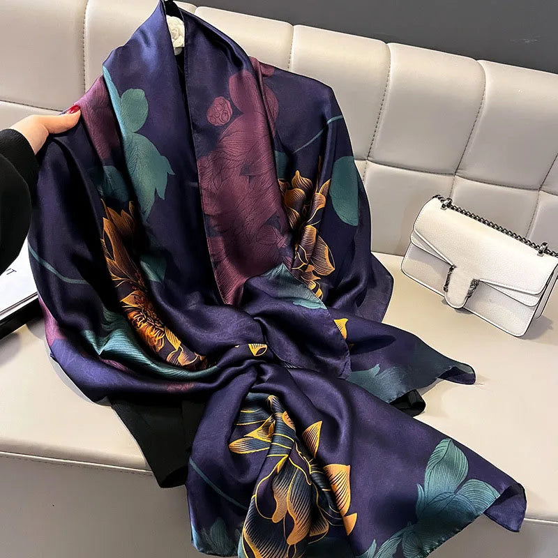 Spring Scarf Women's Luxury Design Polyester Material Smooth Scarf Soft Shawl Beach Scarf