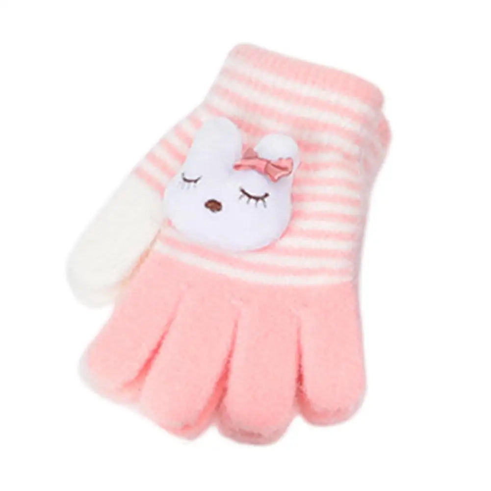 Kids Winter Gloves Thermal Warm Windproof Cartoon Animal Mittens for Boys Girls Children Outdoor Skiing Full-Finger Gloves