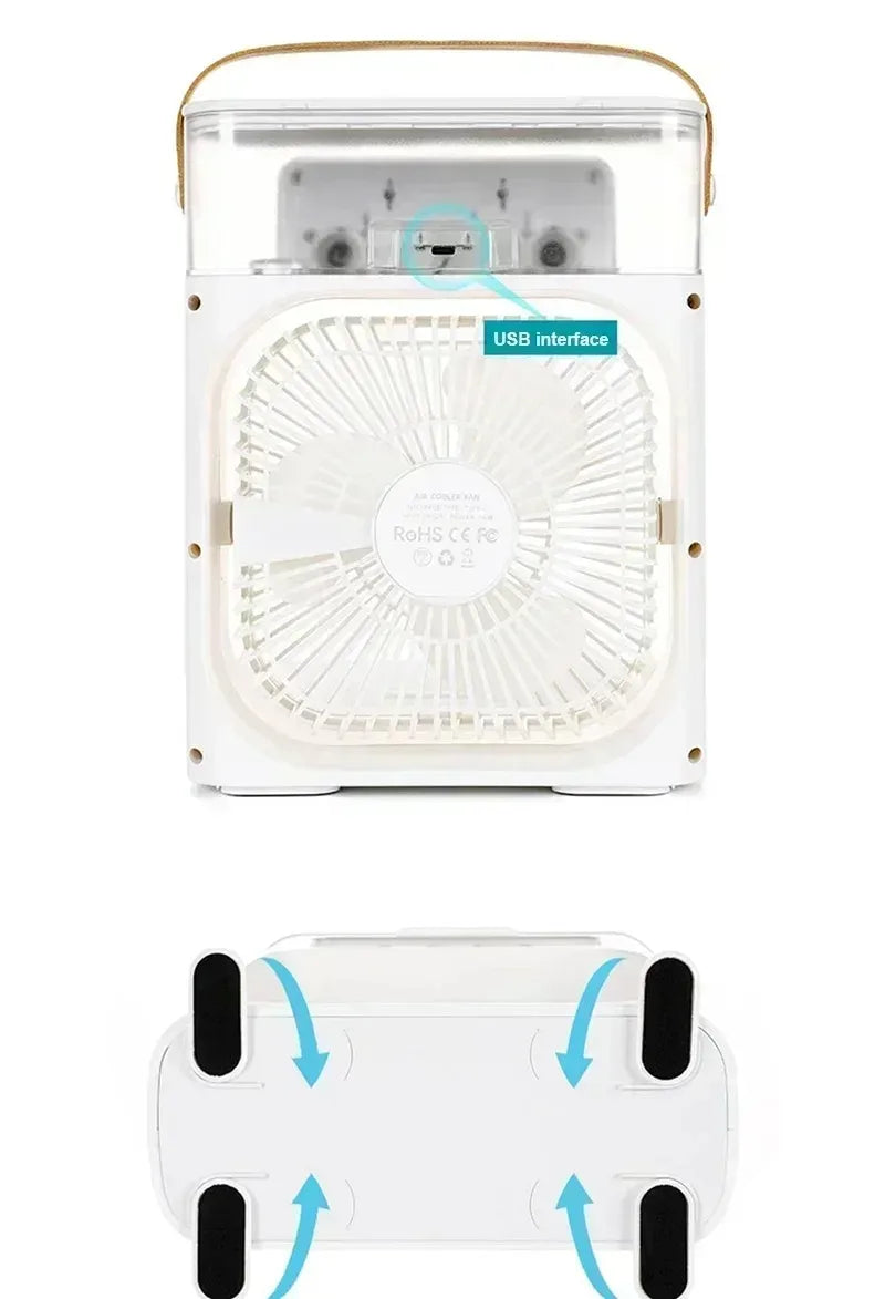 Five-hole Cooling Spray Fan Air Conditioners USB Electric Fan Desktop Air Cooler Humidifie For Student Dormitory Home and Office