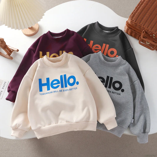 Baby Girls Boys Sweatshirt Kids Letter Hoodies Toddler Autumn Outerwear Winter Children's Clothing