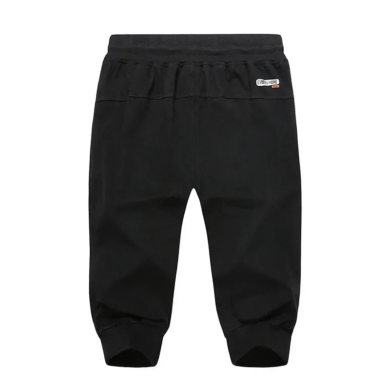Long Three Quarter Men's Shorts Cotton Elastic Summer Bermuda Male 3/4 Calf Big Size Plus Large 6XL 7XL 8XL 9XL Cuff Below Knee
