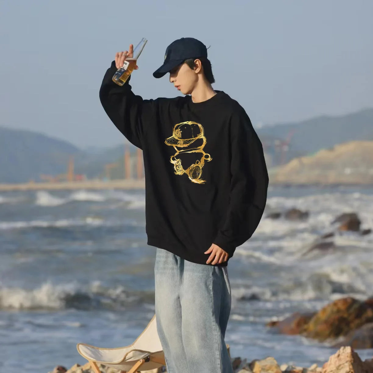 Men's Plus Size Sweatshirts 1XL-7XL Loose Pullover Comfortable Casual Printed Round Neck Tops Male Long Sleeve Shirt 110-185KG