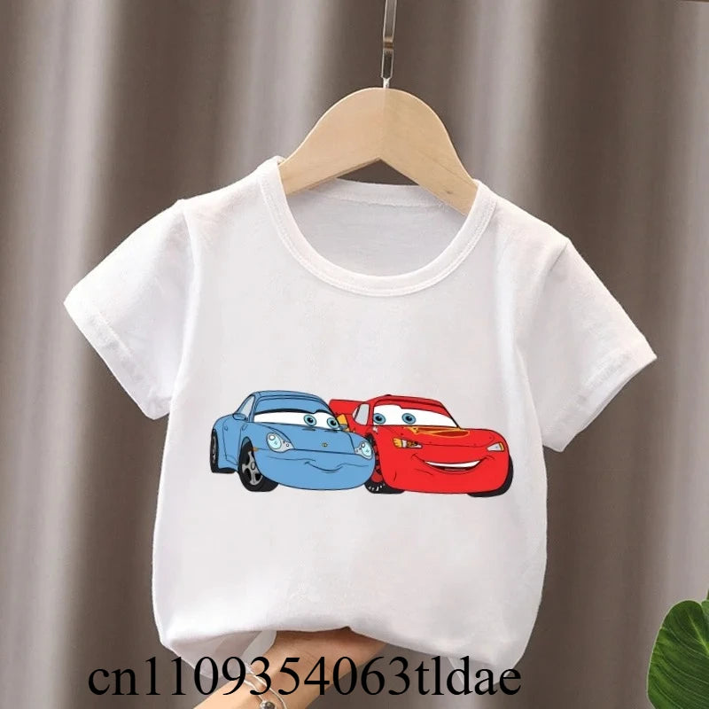 Hot Sale Car Pixar Lightning McQueen Print Cute Kids T-Shirts Girls Clothes Baby Boys Short Sleeve T Shirt Summer Children Tops