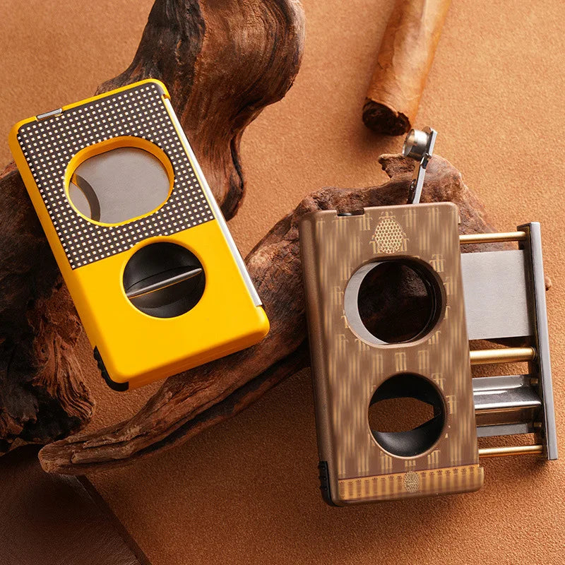 Professional V-Cut Cigar Cutter, Zinc Alloy Guillotine with Stainless Steel Blade for Cigars, Heavy Duty Christmas Gift for Men