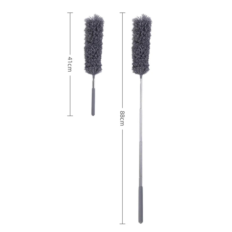 Retractable Duster Stainless Steel Long Handle Dusting Brush Car Household Cleaning Tools Microfiber Dust Brush