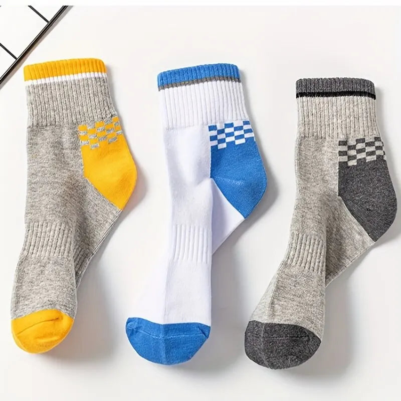 5pairs/set Men's Breathable Casual Sports Socks Quarter Socks For All Seasons