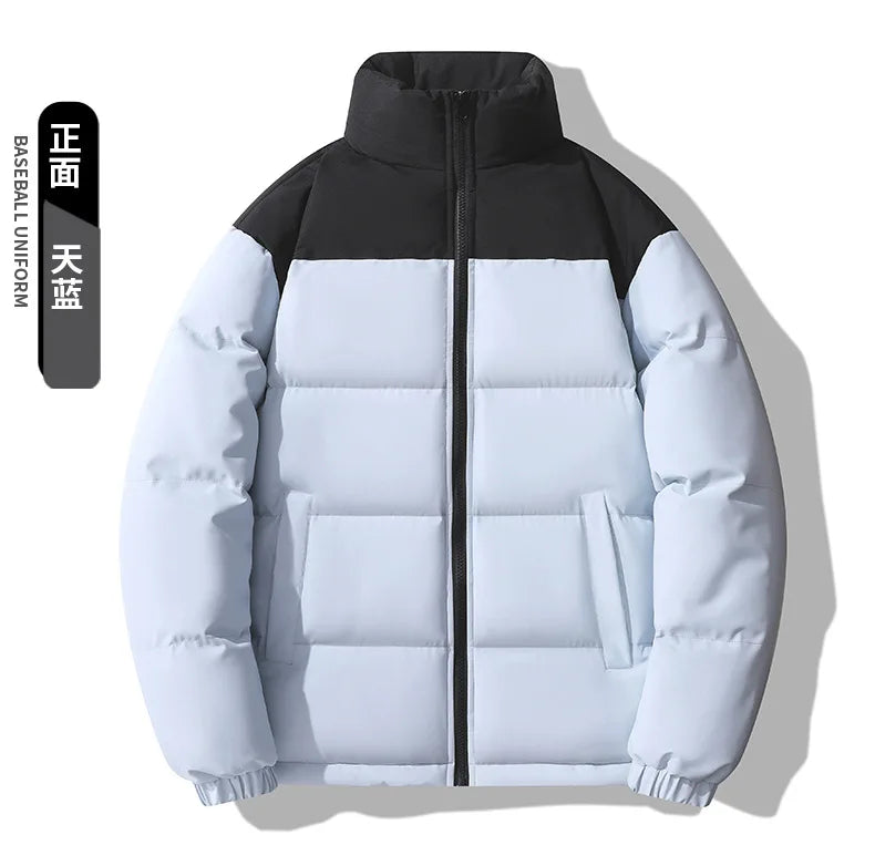 High End Clothing Men Padding Winter Brand Patchwork Designer Cotton Padded Oversized Jackets Male Windproof Coat Parka Overcoat