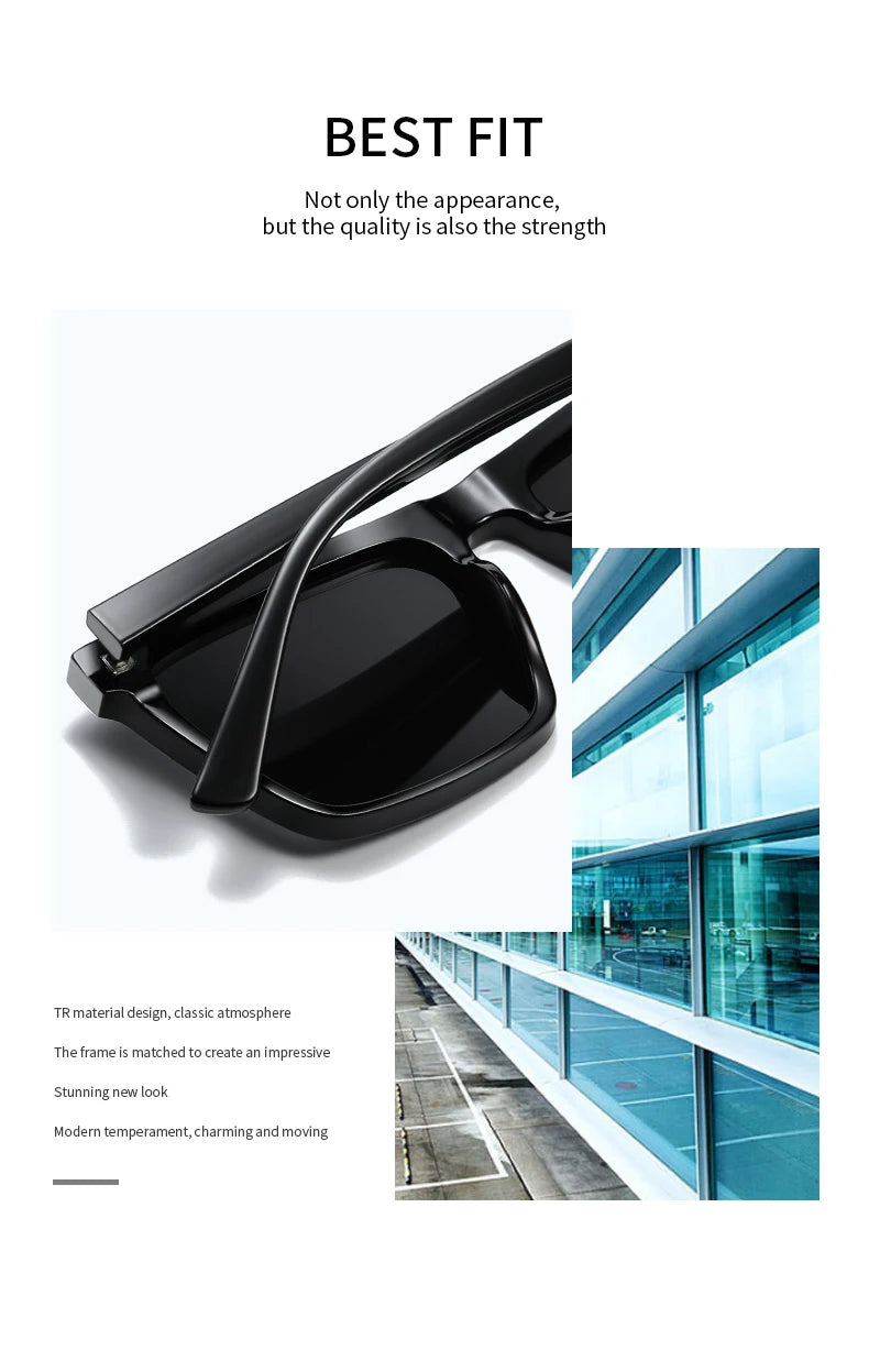 Men Sunglasses UV400 Polarized Sun Glasses Women TR90 Sunscreen Big Square Eyeglasses Frame Driving Goggles Fishing Eyewear