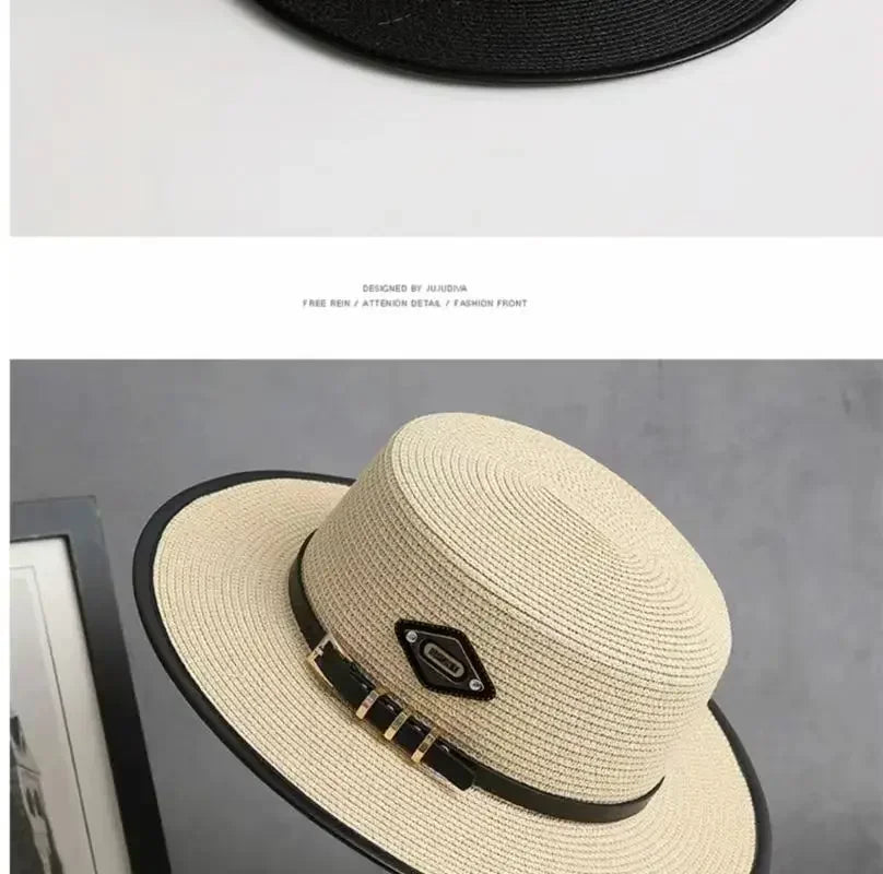 new Summer Hats for Women Wide Brim Casual Beach Sun Hat Women Summer Straw Hat Sunscreen Block UV Protection Panama Bow Cap