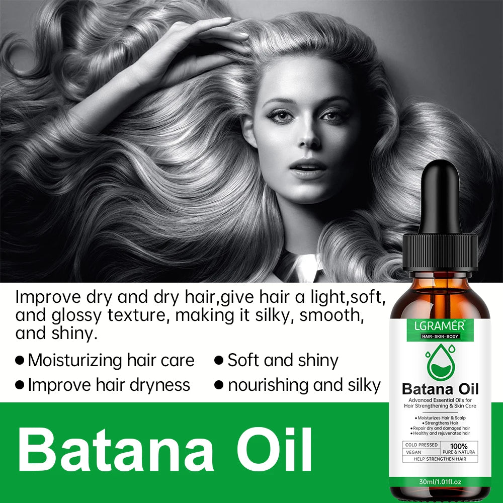Batana Oil Advanced Essential Oil Hair Growth Skin Care Moisturizes Strengthens Hair Scalp Improve Hair Loss Hair Care Products
