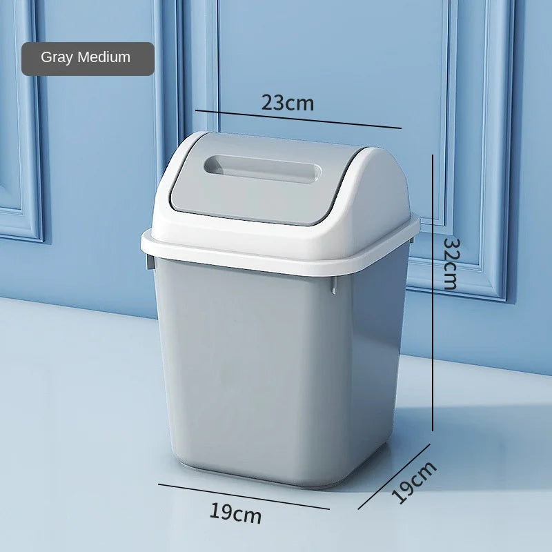 Trash can household bathroom toilet kitchen living room with cover bedroom large capacity shaking cover storage bucket