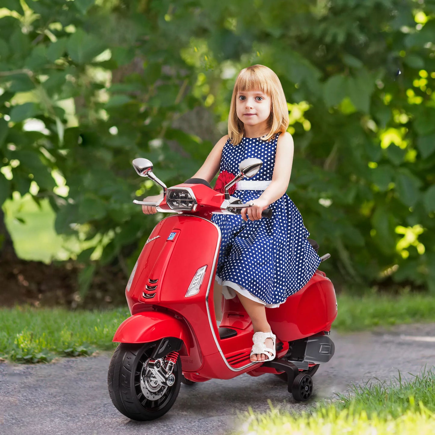 Aiyaplay Electric Motorcycle for Children +3 Years with Red Vespa License