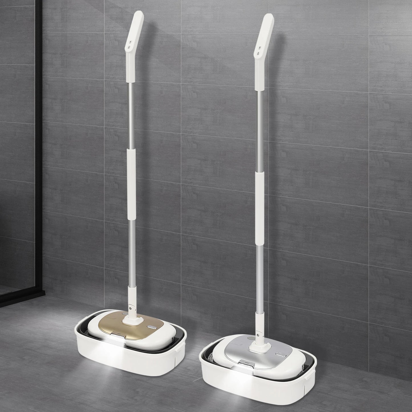 Cordless Electric Spin Mop and Bucket Set Mops Floor Cleaning Tools 150RPM Spin Mop with 400ML Water Tank for Door Windows Floor