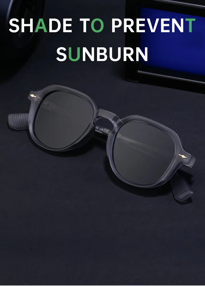 Retro Style Rectangular Frame Sunglasses Luxurious Outdoor Street Photography Sunscreen Glasses Fishing Driving