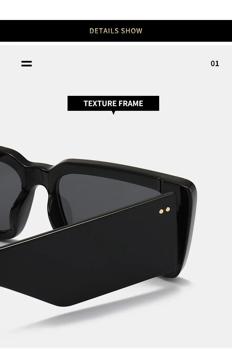 New Square Sunglasses Women Wide Glasses Legs Men Travel Shades Male Female UV400 Gafas Oculos Retro Brand Designer Luxury