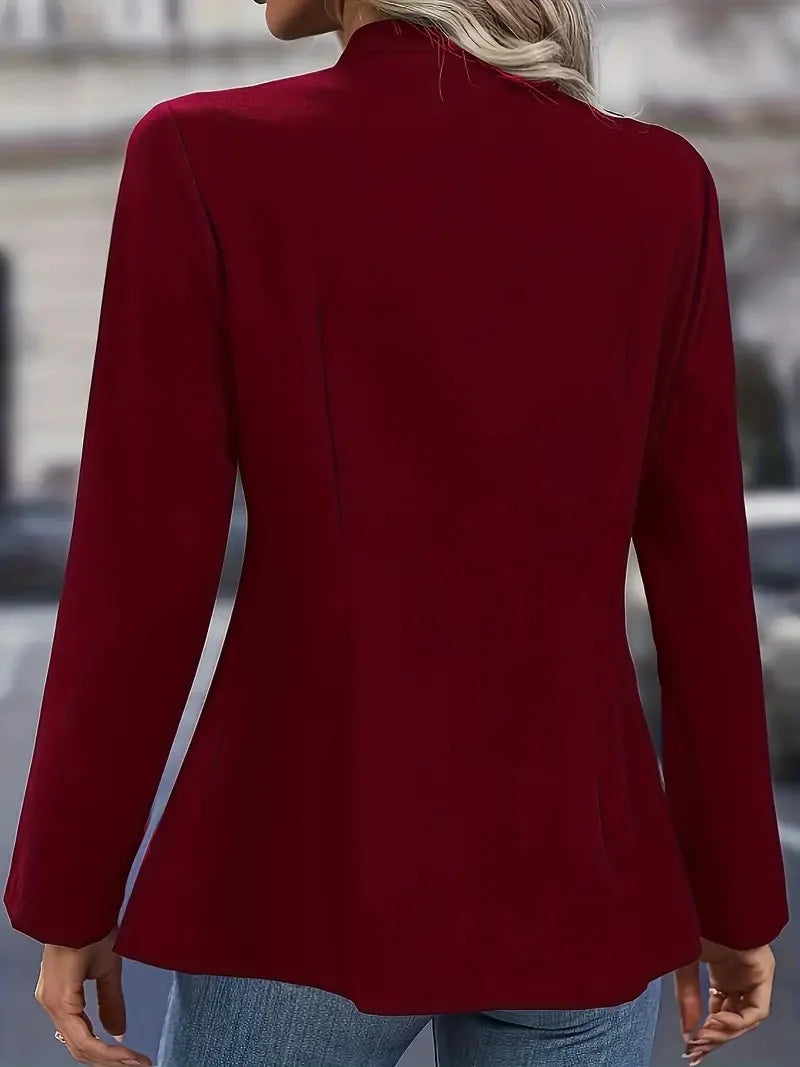 Women's Clothing Popular Winter Fashion Solid Stand Collar Double Breasted Cardigan Jacket for Women Blazers