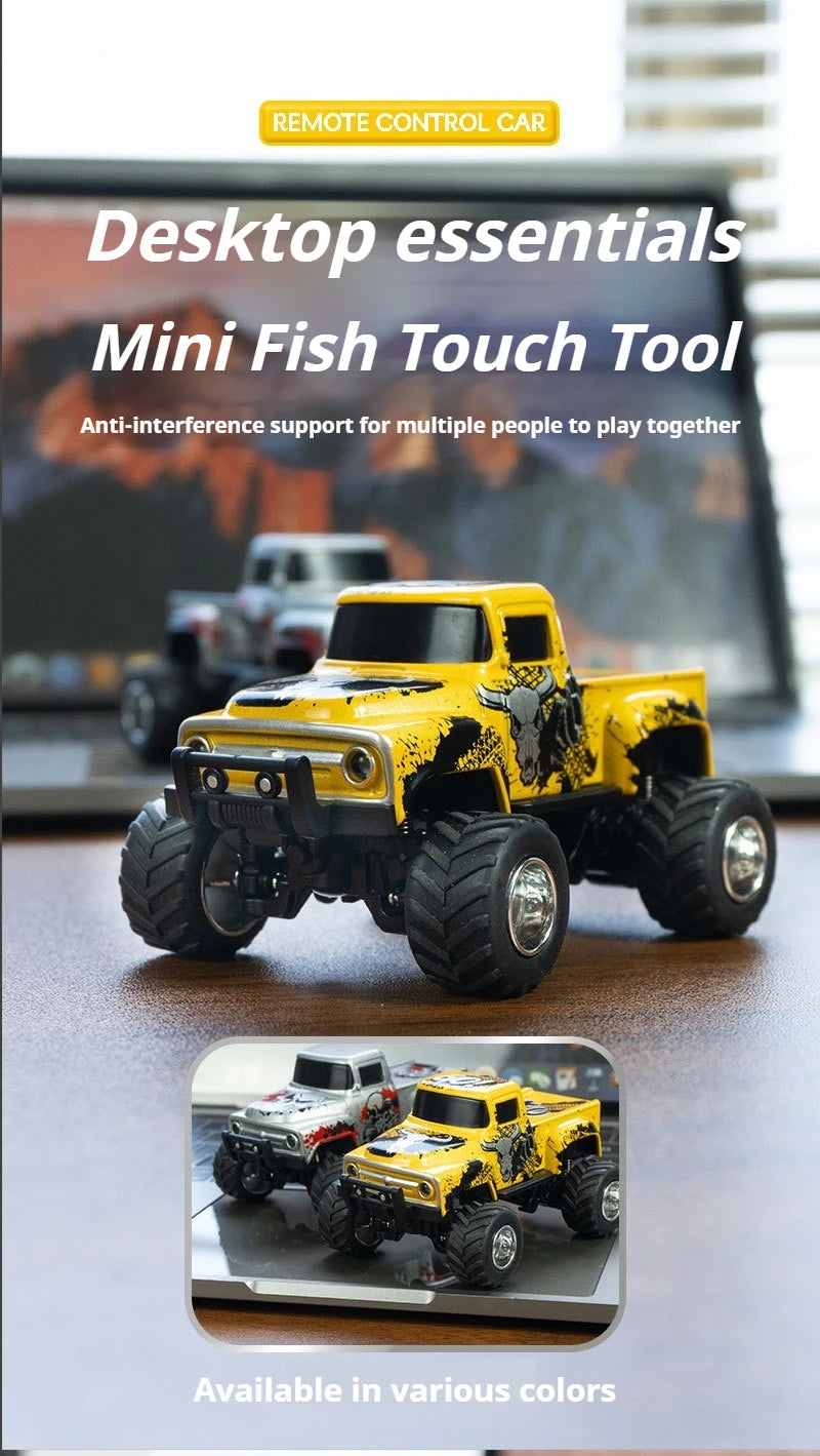 Little Monster 1/64 Rc Car Mini 2.4Ghz Remote Control Cars with Cool Spray Painting Pattern Rc Off-road Vehicle Boy’s Toys Gifts