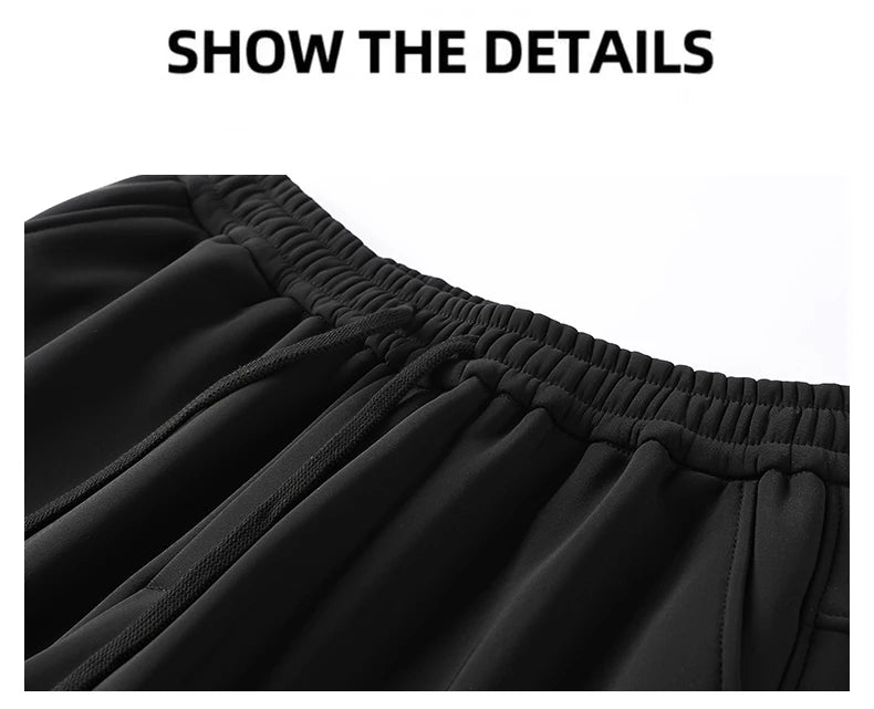 Plus Size Men Pants Winter Warm Plush Lining Solid Color Long Trousers 6XL 7XL 8XL 9XL 10XL 100-150kg Big Size Men Clothing