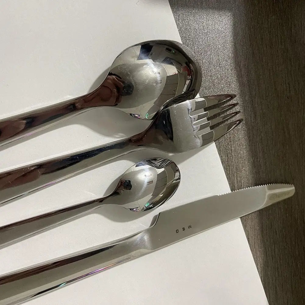 4pcs Italian High Quality Stainless Steel Fork Spoon Knife Set Western Tableware Dessert Spoon Polishing Cutlery Kitchen Gifts