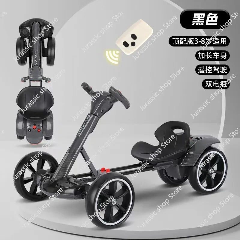 Children's Electric Kart Free Installation Can Sit Electric Car Children Charging Remote Control Folding Stroller